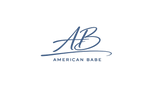 Logo of 'American Babe' with stylized letters on a white background